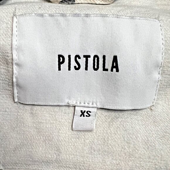 Pistola Naya Animal Print Cropped Jacket Leopard Raw Hem Oversized Classic Denim - Picture 14 of 14